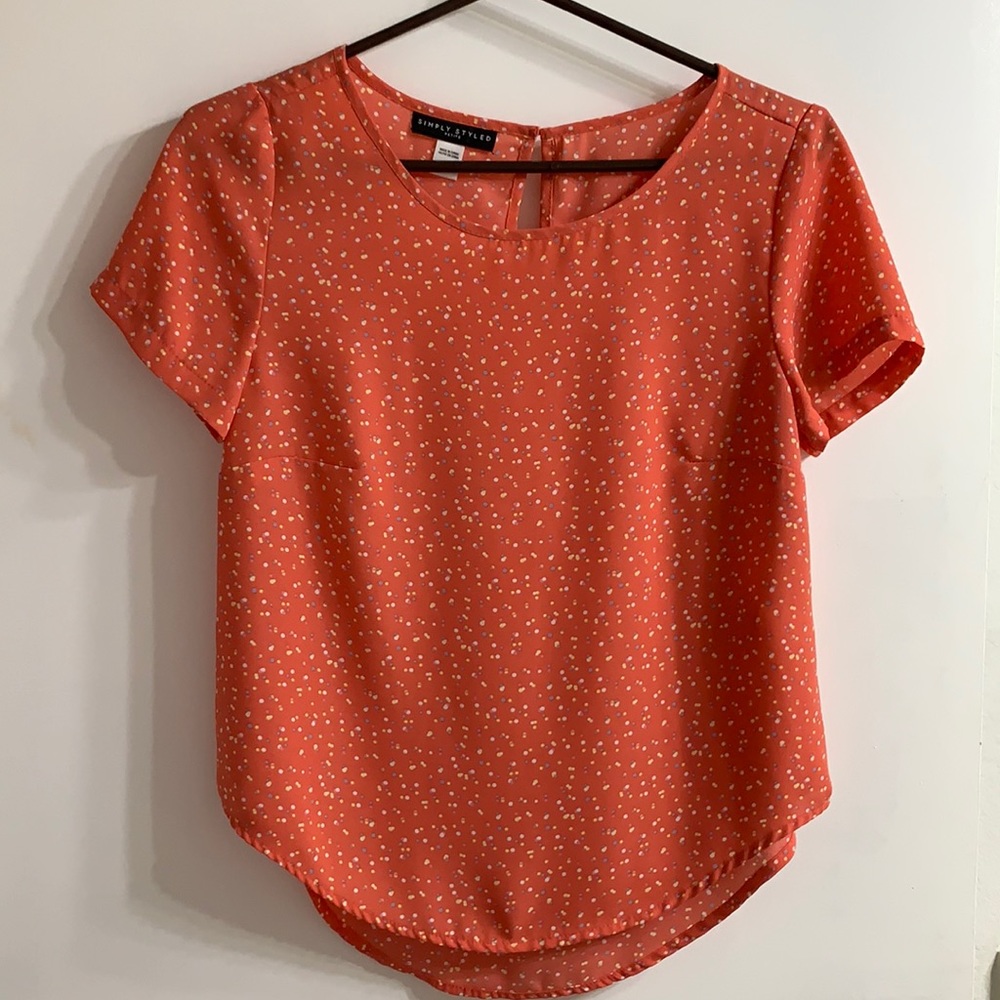 (NEW!) Orange Blouse Top